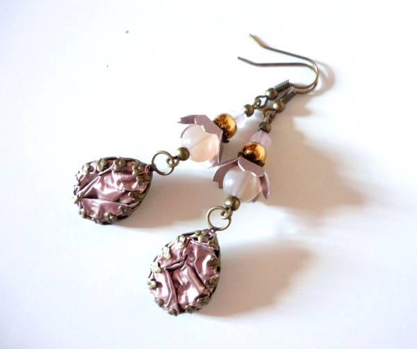 Nostalgie Tropfen Ohrringe rose bronze